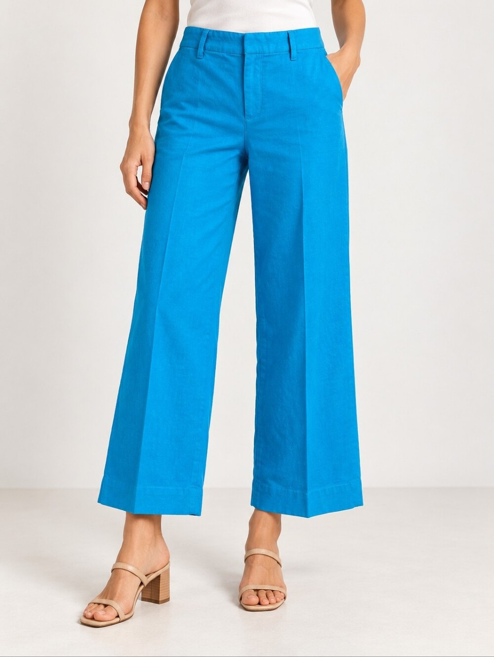NWT Frank & Eileen Wexford Wide Leg Linen Pants Azul Blue Size 2